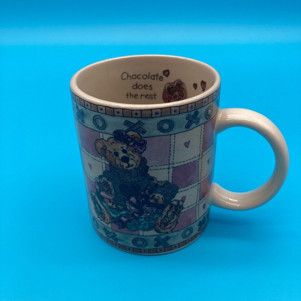 Vintage Boyds Bear Collection Love Conquers All Chocolate Does The Rest Mug 1998